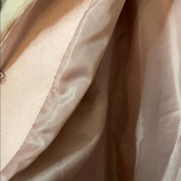 Zara pink wool peacoat faux fur S blogger fave Small - Picture 11 of 14